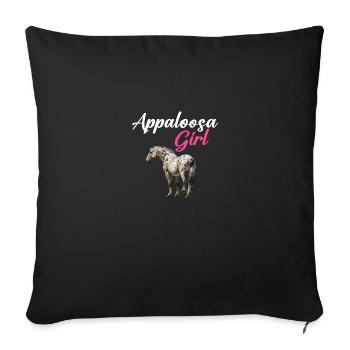 Cheval équestre Appaloosa - Housse de coussin décorative 45 x 45 cm - noir - Devant
