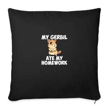 Gerbil ate my homework, gerbil - Sofa pillowcase 17,3'' x 17,3'' (45 x 45 cm) - black - Front