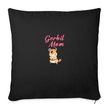 Gerbille maman, gerbille - Housse de coussin décorative 45 x 45 cm - noir - Devant