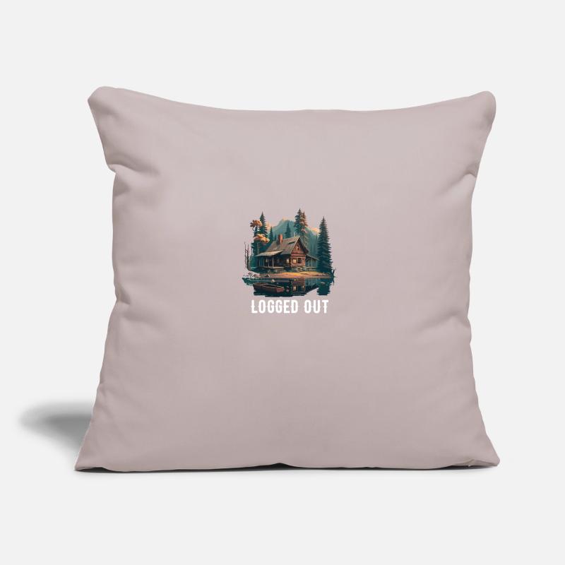 Déconnecté Camping Cabane Mountain Déconnecté Housse de coussin décorative 45 x 45 cm