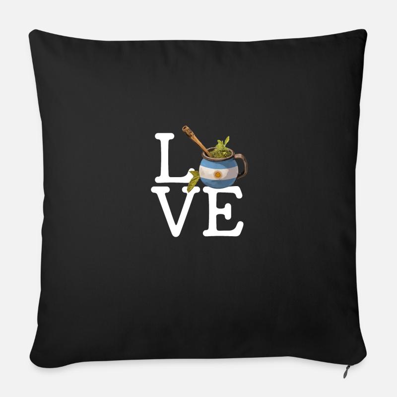 Yerba Mate argentine - Housse de coussin décorative 45 x 45 cm - noir