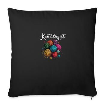 knitologist, Yarn Knitting - Sofakissenbezug 45 x 45 cm - Schwarz - Vorne