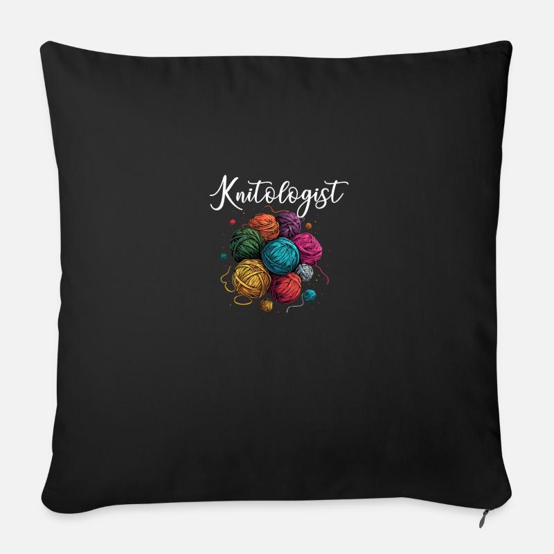 knitologist, Yarn Knitting - Sofakissenbezug 45 x 45 cm - Schwarz