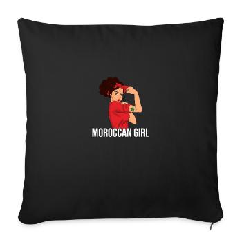 moroccan girl, morocco - Sofakissenbezug 45 x 45 cm - Schwarz - Vorne