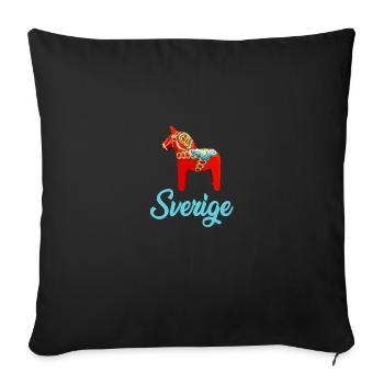 Dala Horse Sweden Swedish horse - Sofakissenbezug 45 x 45 cm - Schwarz - Vorne