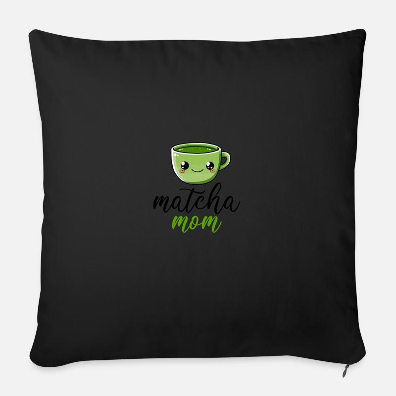 Matcha maman, matcha - Housse de coussin décorative 45 x 45 cm - noir