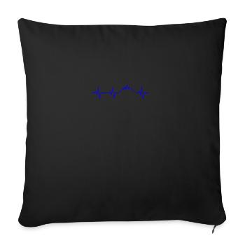 Hiking Heart Rate ECG Mountains Climbing T-Shirt - Sofa pillowcase 17,3'' x 17,3'' (45 x 45 cm) - black - Front