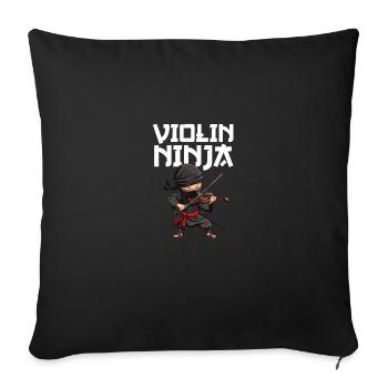 Violin Ninja instrument Violin - Sofakissenbezug 45 x 45 cm - Schwarz - Vorne