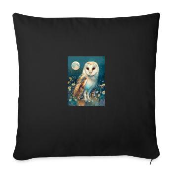 barn owl vintage - Sofakissenbezug 45 x 45 cm - Schwarz - Vorne
