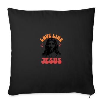 Love Like Jesus Retro 70s Style - Sofa pillowcase 17,3'' x 17,3'' (45 x 45 cm) - black - Front