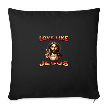Love Like Jesus Western Style Jesus Face - Sofa pillowcase 17,3'' x 17,3'' (45 x 45 cm) - black - Front