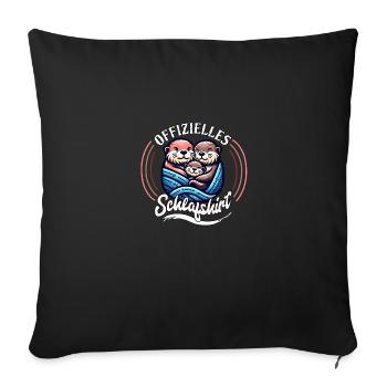 Chemise de nuit officielle Otter Family Hommes Femmes - Housse de coussin décorative 45 x 45 cm - noir - Devant