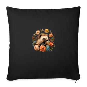 Hedgehugs Cute Hedgehog - Sofakissenbezug 45 x 45 cm - Schwarz - Vorne