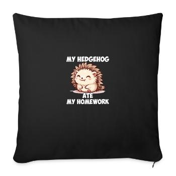 Hedgehugs Cute Hedgehog - Sofakissenbezug 45 x 45 cm - Schwarz - Vorne