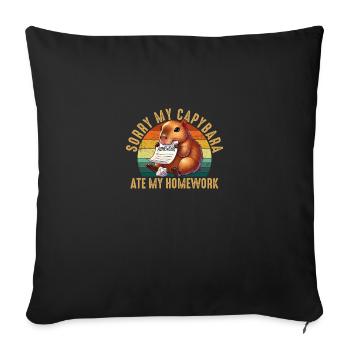 Capybara ate my homework, capybara - Sofakissenbezug 45 x 45 cm - Schwarz - Vorne