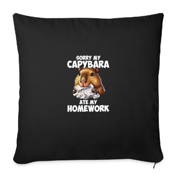 Capybara ate my homework, capybara - Sofakissenbezug 45 x 45 cm - Schwarz - Vorne