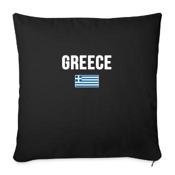 Greece - Sofa pillowcase 17,3'' x 17,3'' (45 x 45 cm) - black - Front