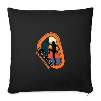 Alpiniste Escalade Carabiner Alpinisme alpin - Housse de coussin décorative 45 x 45 cm - noir - Devant