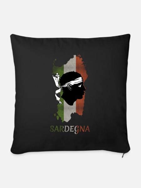 Sardinien Flagge Sardische Fahne Sardegna Fahne - Sofakissenbezug 45 x 45 cm - Schwarz
