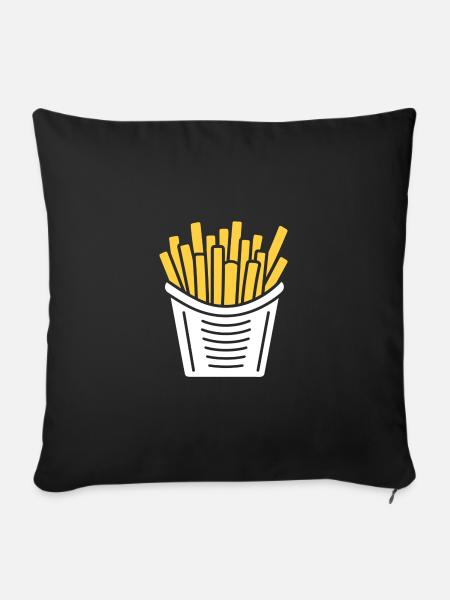 Pommes frites - Sofakissenbezug 45 x 45 cm - Schwarz
