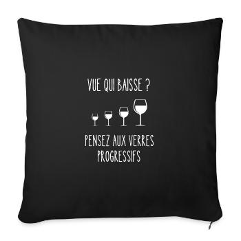 vue qui baisse - Housse de coussin décorative 45 x 45 cm - noir - Devant