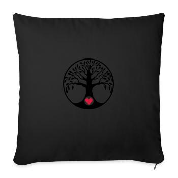 tree of the heart of life - Sofa pillowcase 17,3'' x 17,3'' (45 x 45 cm) - black - Front