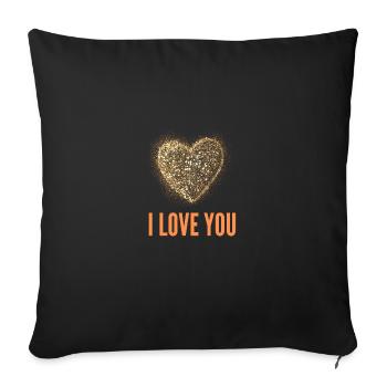 I love you - Sofa pillowcase 17,3'' x 17,3'' (45 x 45 cm) - black - Front