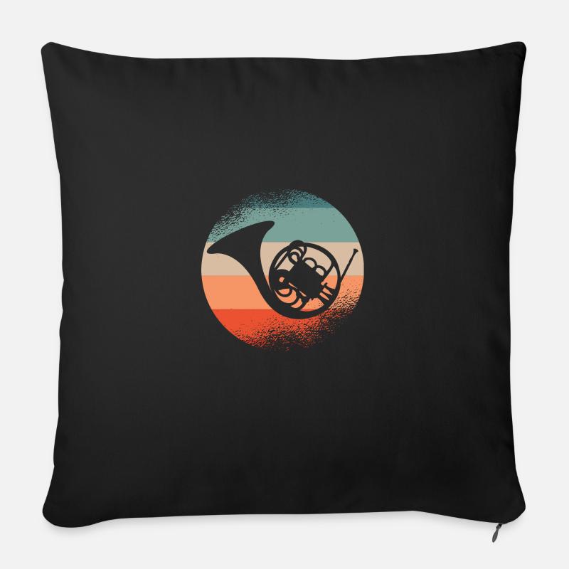 French Horn Hornist - Sofakissenbezug 45 x 45 cm - Schwarz