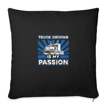 Chauffeur de camion Chauffeur de camion Chauffeur de camion Camionneur - Housse de coussin décorative 45 x 45 cm - noir - Devant