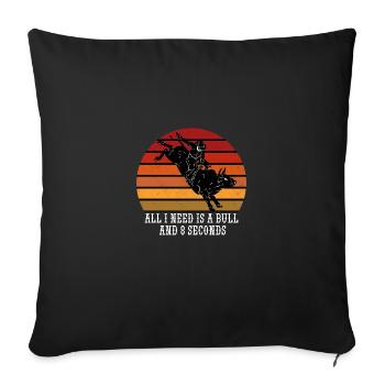 Rodeo Cowboy Stierreiter Reiten Geschenk - Sofakissenbezug 45 x 45 cm - Schwarz - Vorne