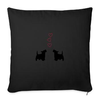 little dogs - Sofa pillowcase 17,3'' x 17,3'' (45 x 45 cm) - black - Front