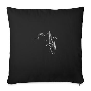 Jazzman Saxophone - Housse de coussin décorative 45 x 45 cm - noir - Devant