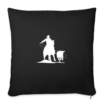 Calf Roping Rodeo Cowboy Geschenk - Sofakissenbezug 45 x 45 cm - Schwarz - Vorne