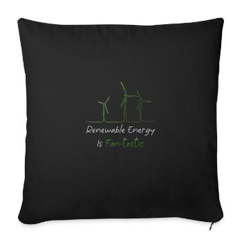 Éolienne protection du climat Transition énergétique Protection de l’environnement - Housse de coussin décorative 45 x 45 cm - noir - Devant
