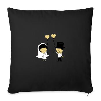 married couple - Sofa pillowcase 17,3'' x 17,3'' (45 x 45 cm) - black - Front