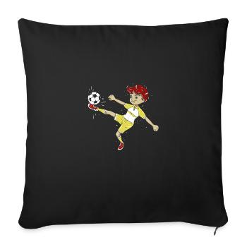 Football football - Housse de coussin décorative 45 x 45 cm - noir - Devant