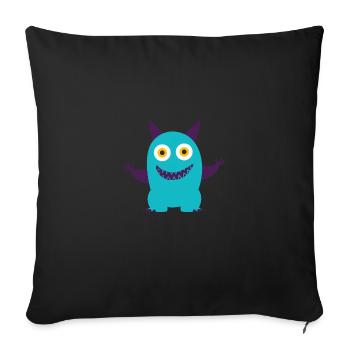 Dancing Blue Monster - Sofa pillowcase 17,3'' x 17,3'' (45 x 45 cm) - black - Front