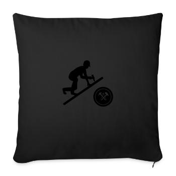 couvreur artisan - Housse de coussin décorative 45 x 45 cm - noir - Devant