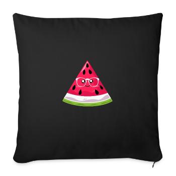 Pastèque - Housse de coussin décorative 45 x 45 cm - noir - Devant