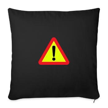 Warning - Sofa pillowcase 17,3'' x 17,3'' (45 x 45 cm) - black - Front