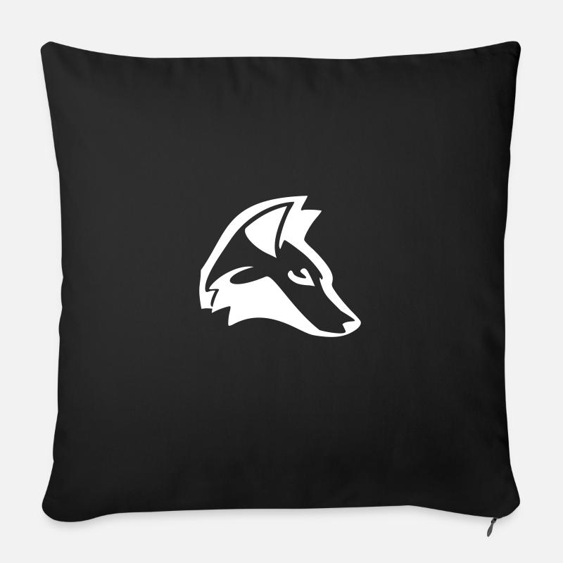 Fuchskopf, Weiße Silhouette Design, Tierdesign - Sofakissenbezug 45 x 45 cm - Schwarz