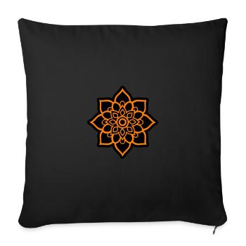 Blüte Mandala - Sofakissenbezug 45 x 45 cm - Schwarz - Vorne