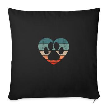 Retro Shelter Dog Rescue Animal Welfare Dog Shelter - Sofa pillowcase 17,3'' x 17,3'' (45 x 45 cm) - black - Front