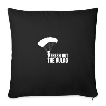 Gulag Warzone King Gamer Meme Gift Idea - Sofa pillowcase 17,3'' x 17,3'' (45 x 45 cm) - black - Front