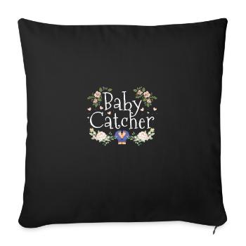 Midwife ObstetricIan - Sofa pillowcase 17,3'' x 17,3'' (45 x 45 cm) - black - Front