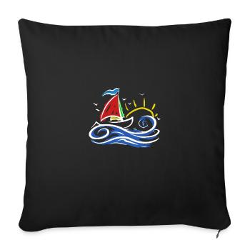 Seglen Segelboot Segler - Sofakissenbezug 45 x 45 cm - Schwarz - Vorne