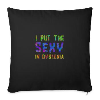 Drôle de dyslexie dyslexie Dire cadeau - Housse de coussin décorative 45 x 45 cm - noir - Devant