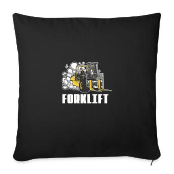 Élévateur chariot chariot élévateur de élévateur logistique stockist - Housse de coussin décorative 45 x 45 cm - noir - Devant