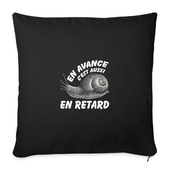 En avance c'est aussi en retard Escargot de vigne - Housse de coussin décorative 45 x 45 cm - noir - Devant