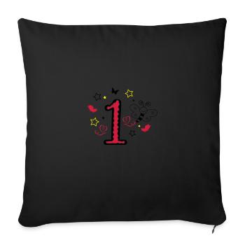 un 1 anniversaire - Housse de coussin décorative 45 x 45 cm - noir - Devant